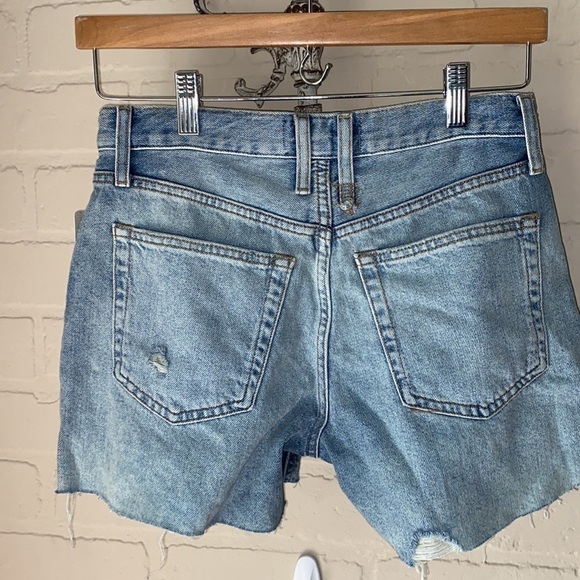 Free People shorts denim jean gray cut off distressed NEW loose cannon size 24 - Picture 6 of 8